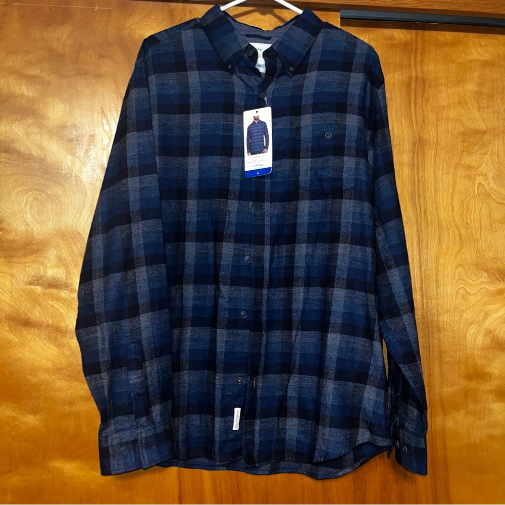 Men's Weatherproof Vintage Blue Plaid Shirt